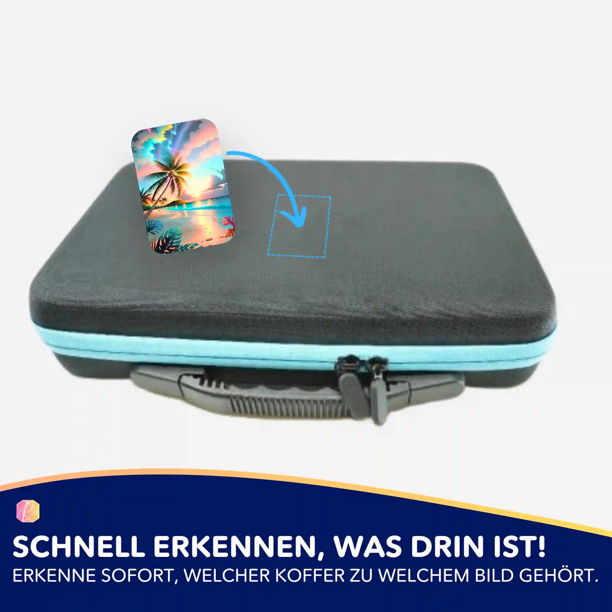5er-Set Aufkleber mit Palmen-Motiv für Diamond Painting Koffer zur Organisation von Bastelsets