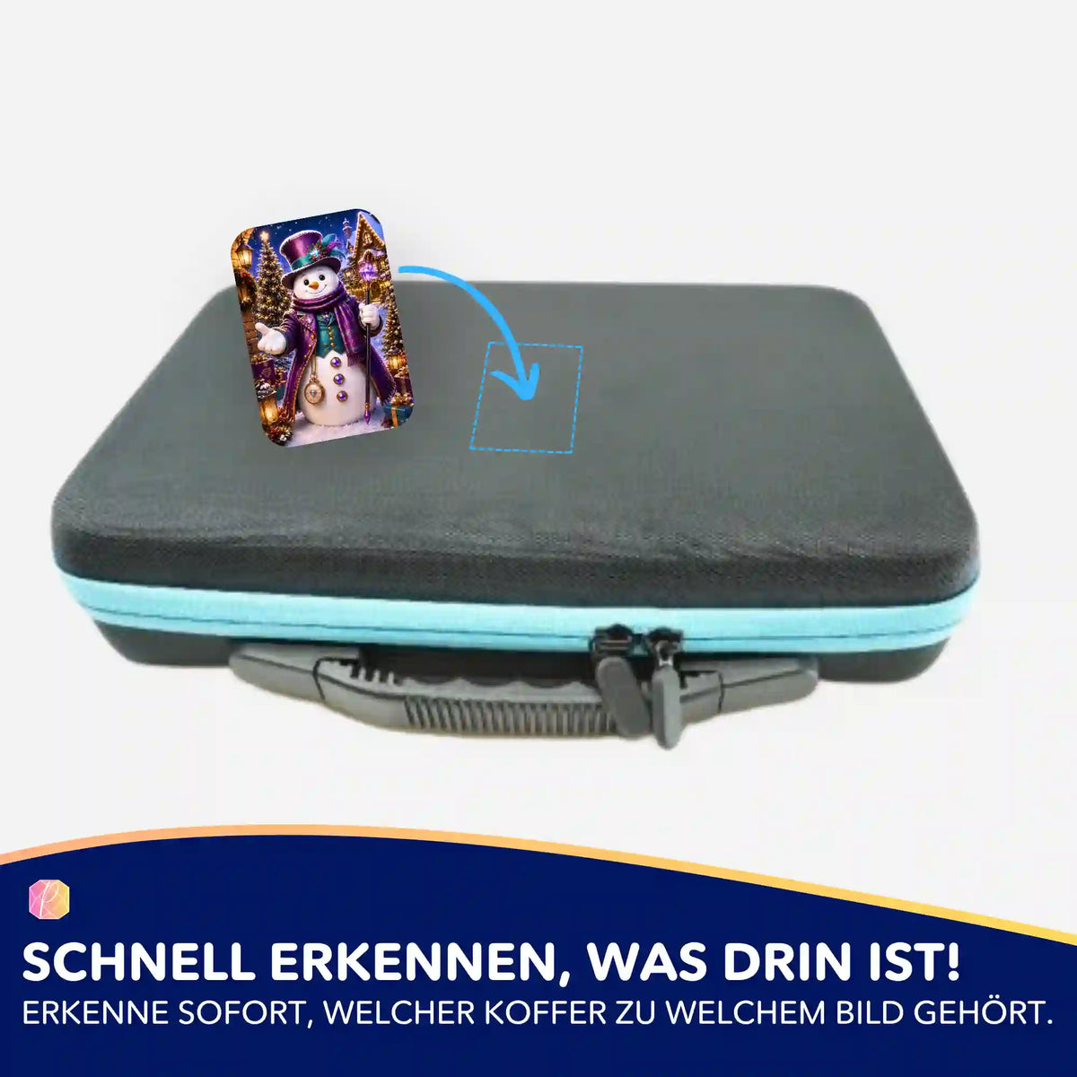 5er-Set Sticker für Diamond Painting Koffer mit Schneemann-Motiv zur Organisation von Zubehör und Diamanten Painting