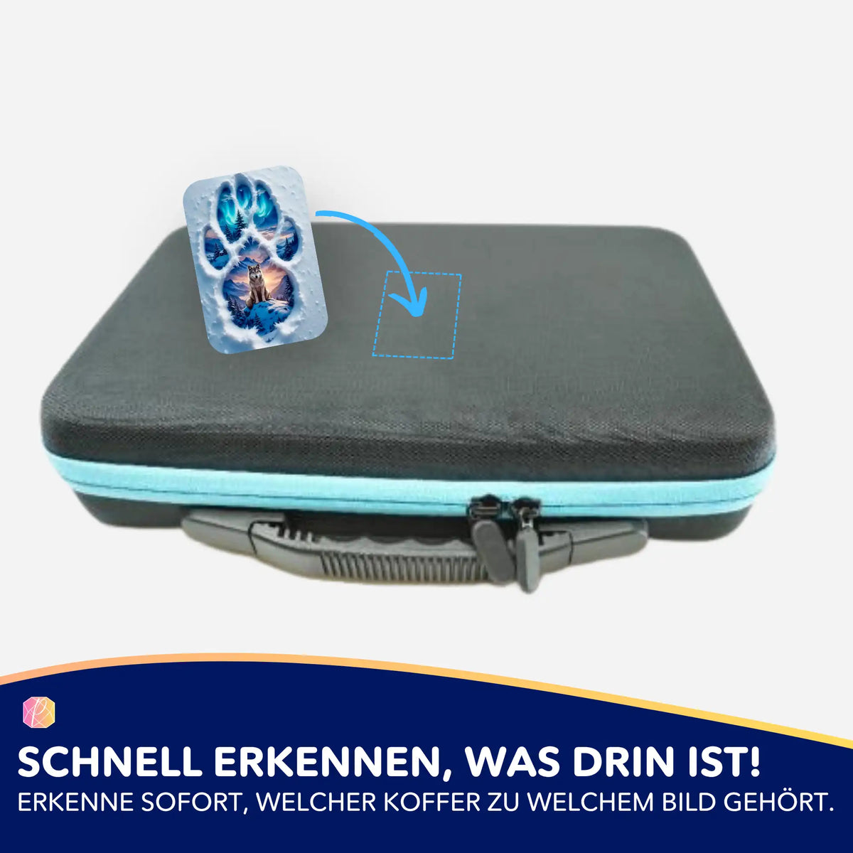 Picmondoo 5er-Set Sticker für Diamond Painting Zubehör zur Organisation von Motiv-Koffern mit Wolf-Pfoten-Design