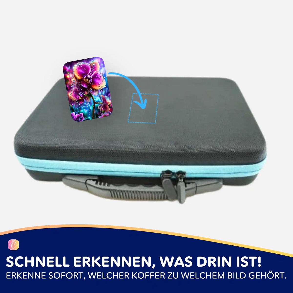 5er-Set Aufkleber Regenkuss zur Organisation von Diamond Painting Koffern und Zubehör für dein Hobby.