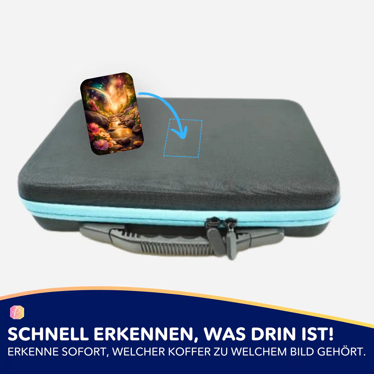 Picmondoo 5er-Set Aufkleber zur Organisation von Diamond Painting Koffern mit Motiv Wo das Licht den Weg kennt