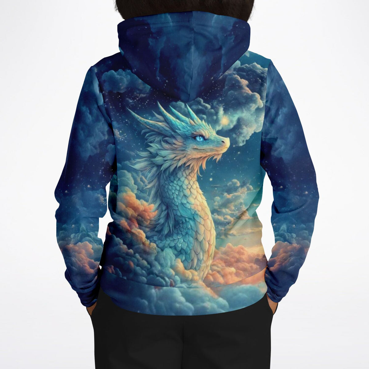 Dreamer Hoodie mit Himmelsdrache Saphira Motiv, perfekt für Fans von Diamond Painting und Malen nach Zahlen