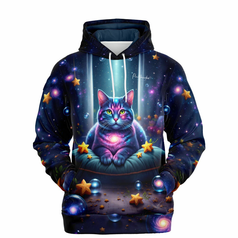 Dreamer Hoodie Wächterin Andromeda mit magischem Katzen-Motiv in Galaxie-Optik für Fans von Diamond Painting und Kunst