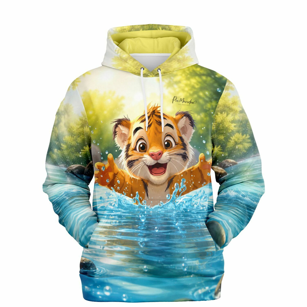 Dreamer Hoodie mit niedlichem Tiger-Motiv Platsch ins Glück im Stil unserer Diamond Painting und Malen nach Zahlen Sets.