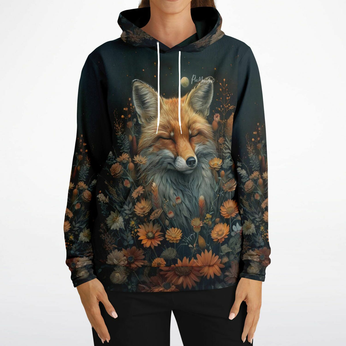 Dreamer Hoodie mit traumhaftem Fuchs-Motiv inmitten von Blumen, perfekt für Fans von Diamond Painting und Kunstdesigns.