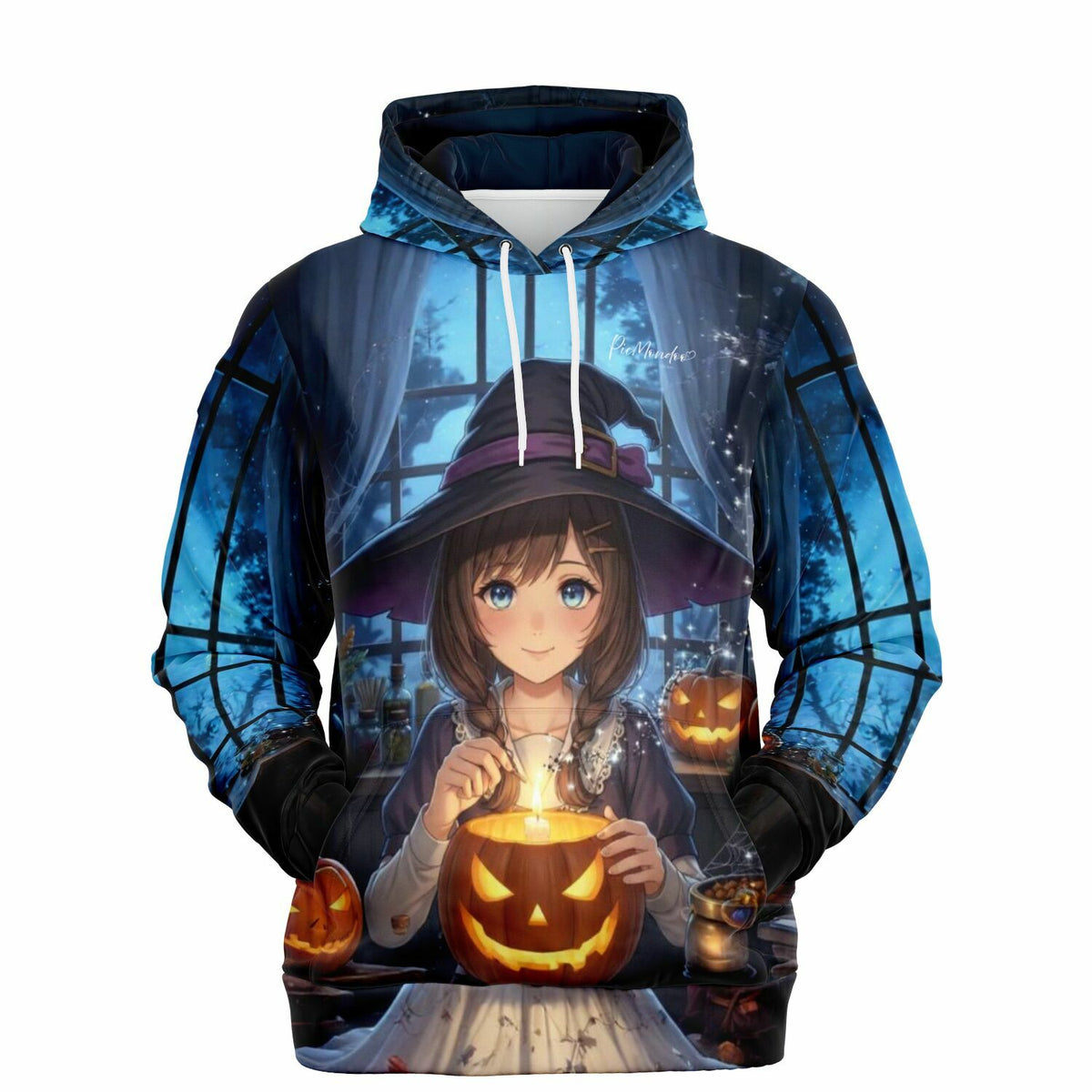 Dreamer Hoodie mit Little Sabrina Anime-Hexe und Kürbis-Motiv, perfekt für Fans von Malen nach Zahlen und Diamond Painting