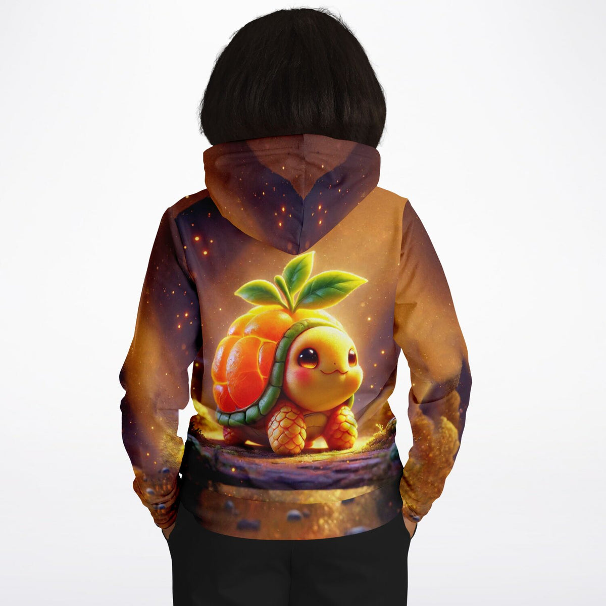Dreamer Hoodie Frutty mit niedlicher Schildkröte im Frucht-Design, ideal als Motiv für Diamond Painting und DIY-Fans.