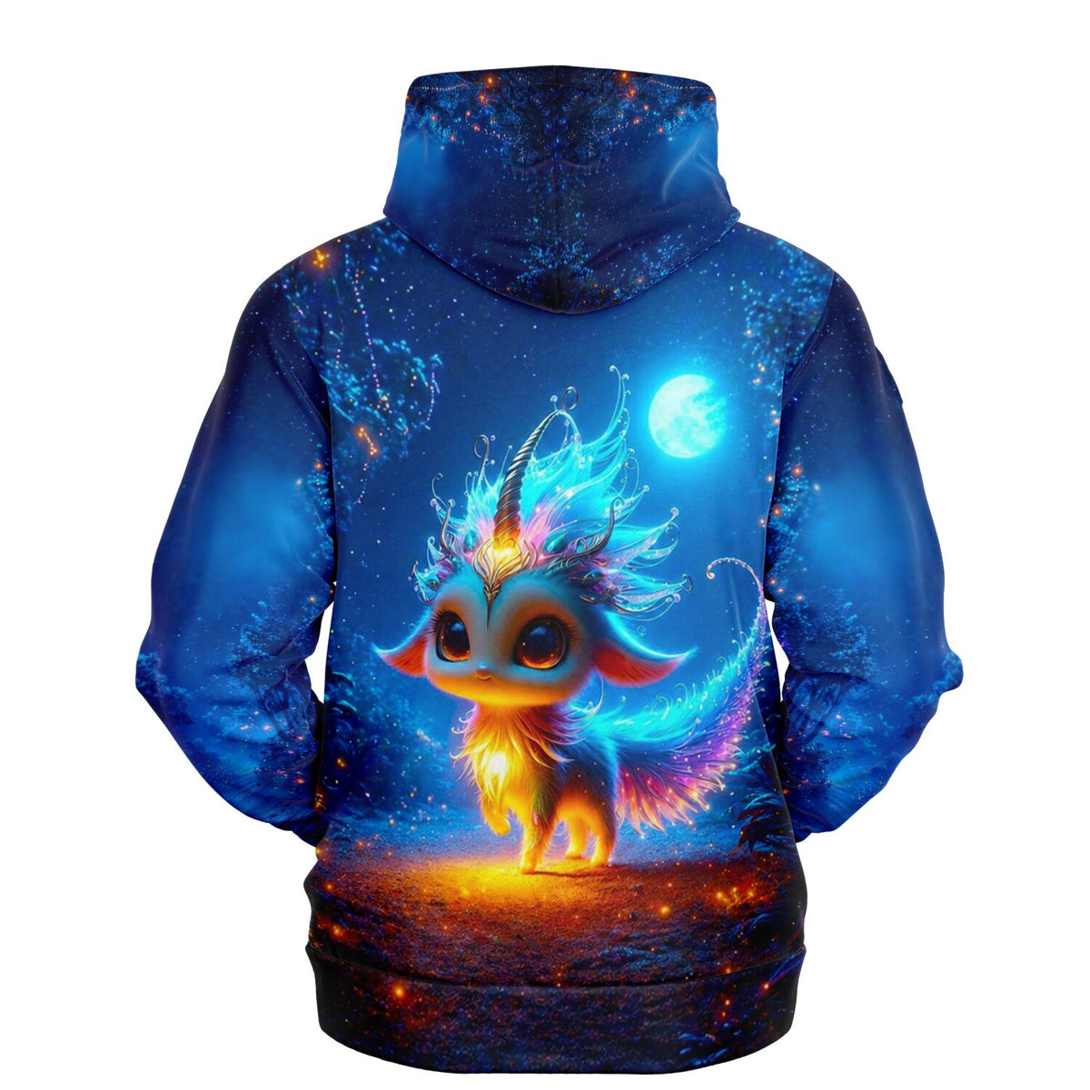 Dreamer Hoodie Mondscheintanz mit magischem Fabelwesen im Stil von Diamond Painting Motiven und leuchtenden Farben