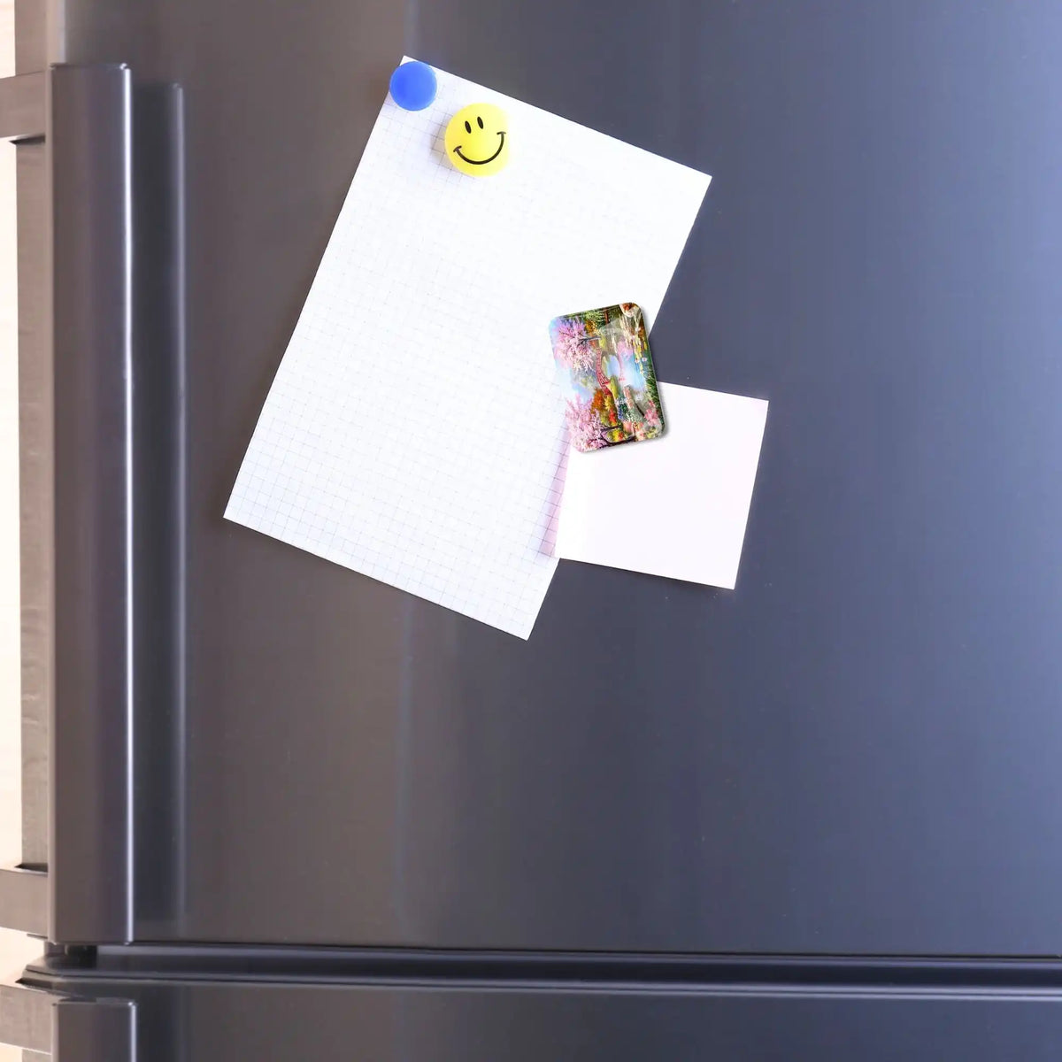 Dekorativer Diamond Painting Cover Minder Motiv Chinesischer Garten als magnetischer Helfer für Bastelprojekte am Kühlschrank