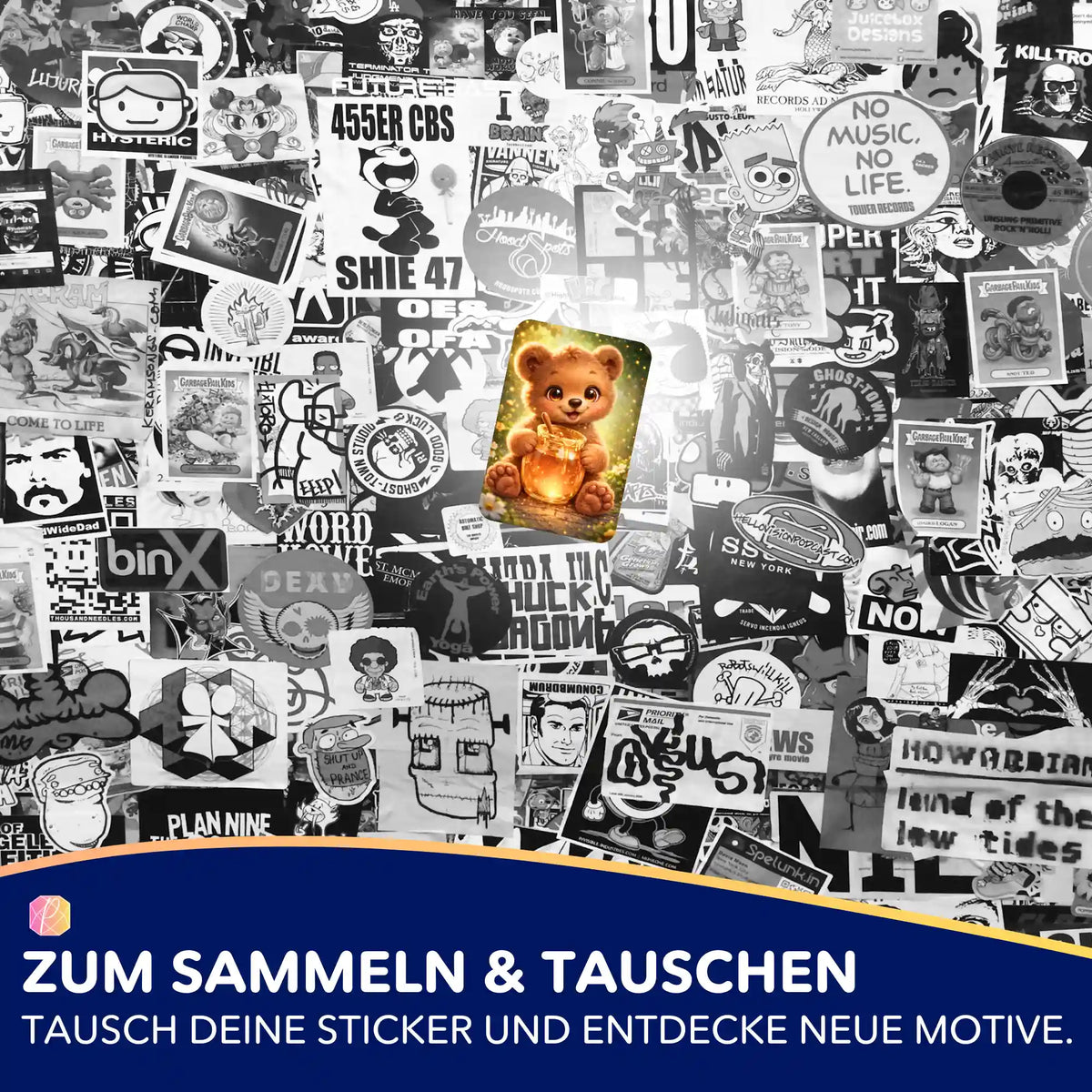 Picmondoo Sticker-Set mit süßem Bären-Motiv zur Organisation von Diamond Painting und Malen nach Zahlen Projekten