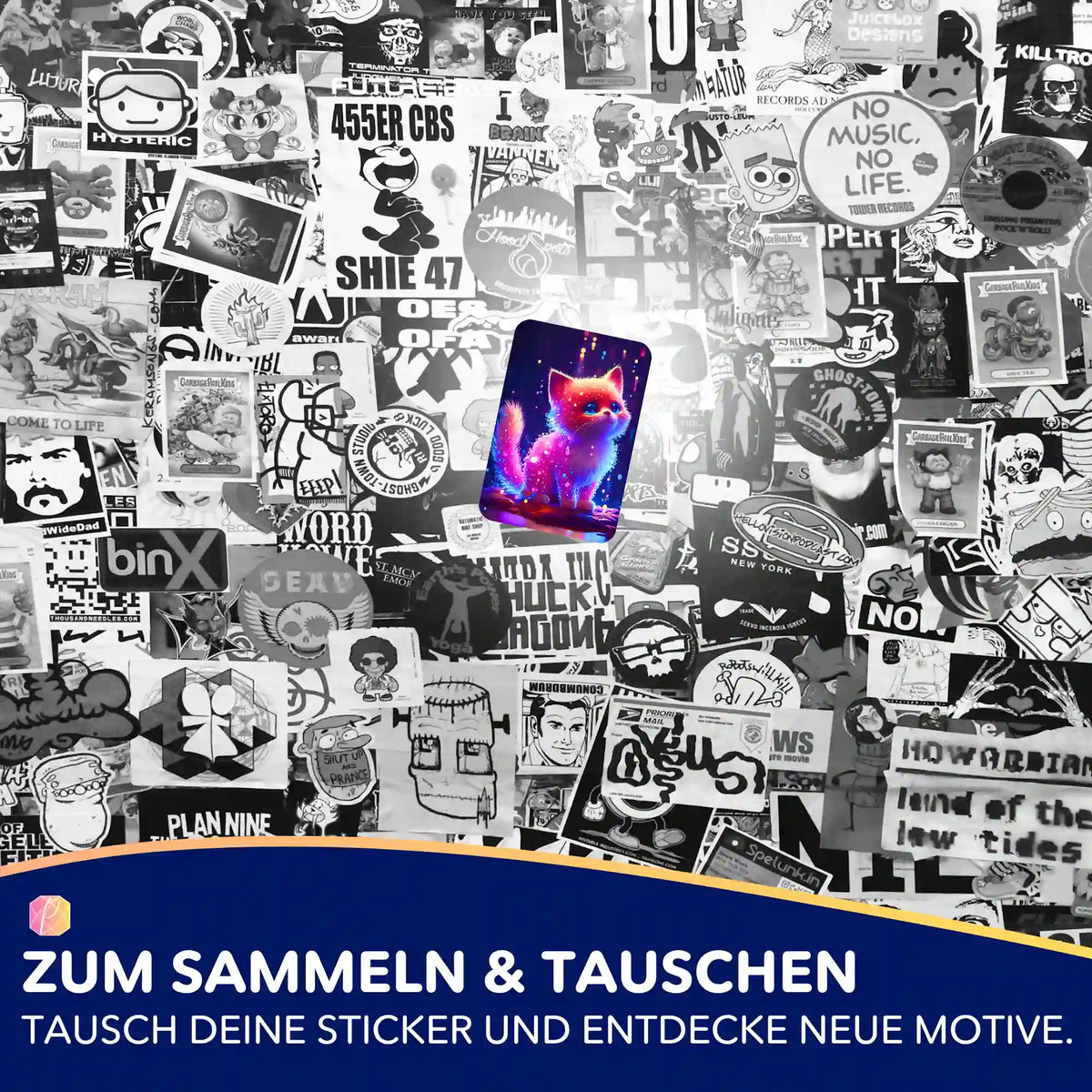 Farbenfroher Zuckerkätzchen Sticker für Diamond Painting Zubehör zur Organisation deiner Bastelsets von Picmondoo