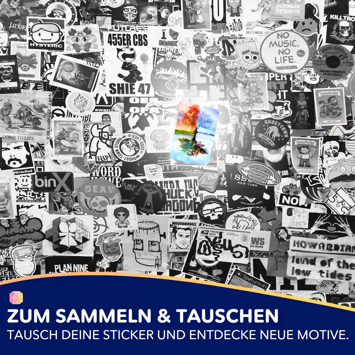 Buntes Sticker-Set Baum der 4 Jahreszeiten für Diamond Painting Organisation und Sammler