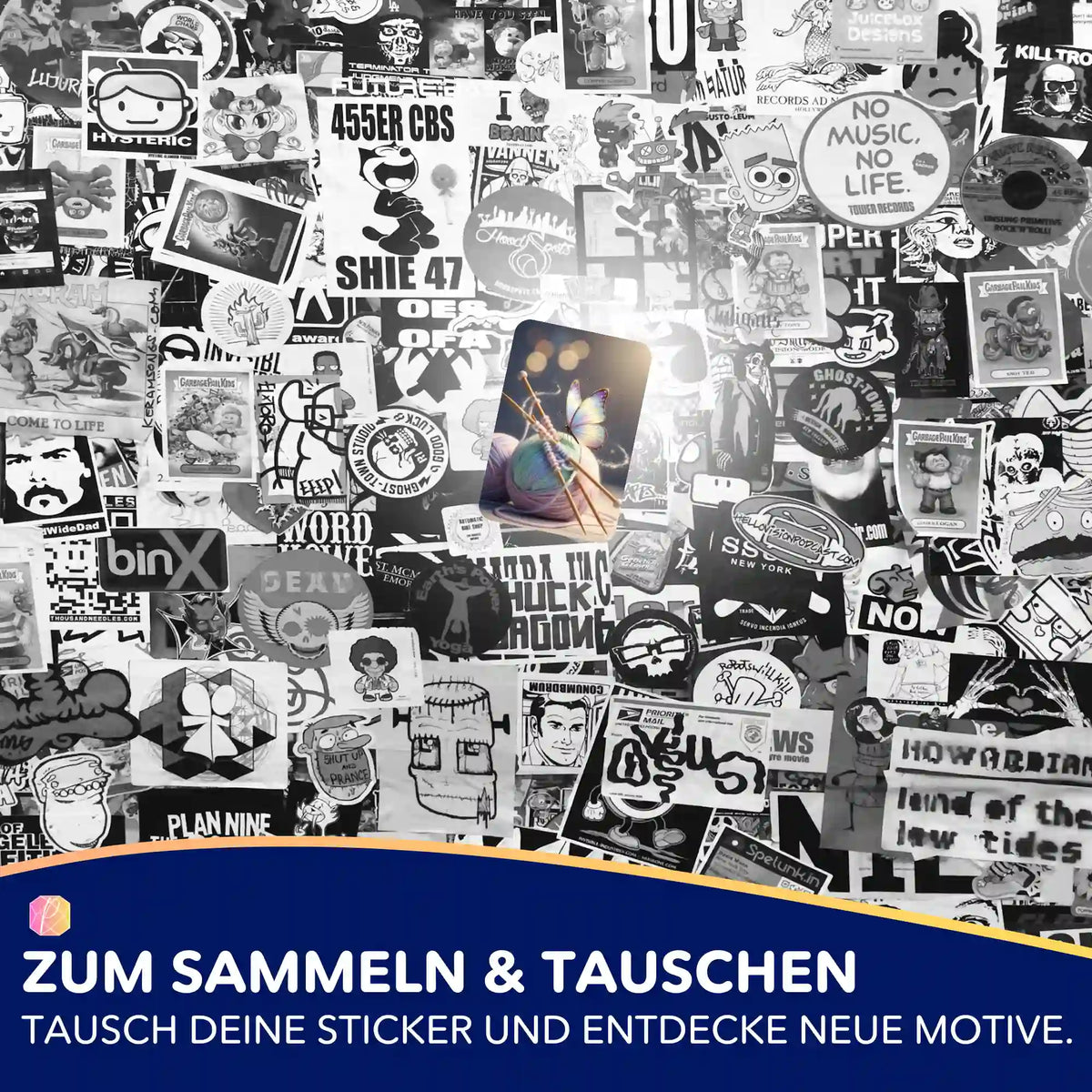 Picmondoo Sticker-Set Wollenträume mit farbenfrohem Wollknäuel-Motiv für Diamond Painting Dekoration