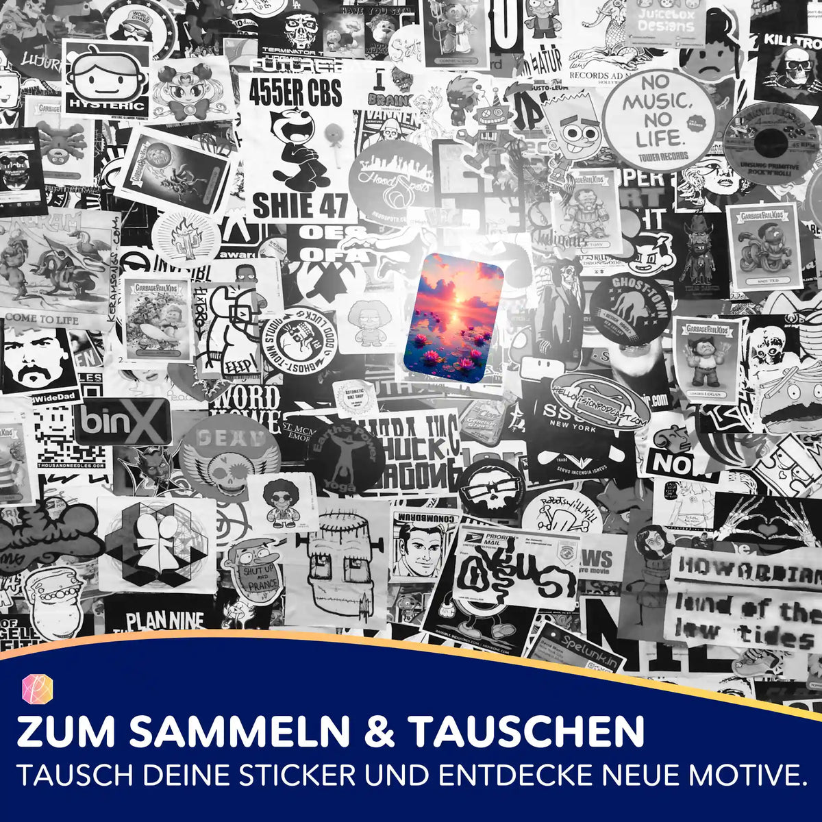 Picmondoo 5er-Set Aufkleber mit Abenddämmerung Motiv zur Organisation von Diamond Painting und Malen nach Zahlen Sets