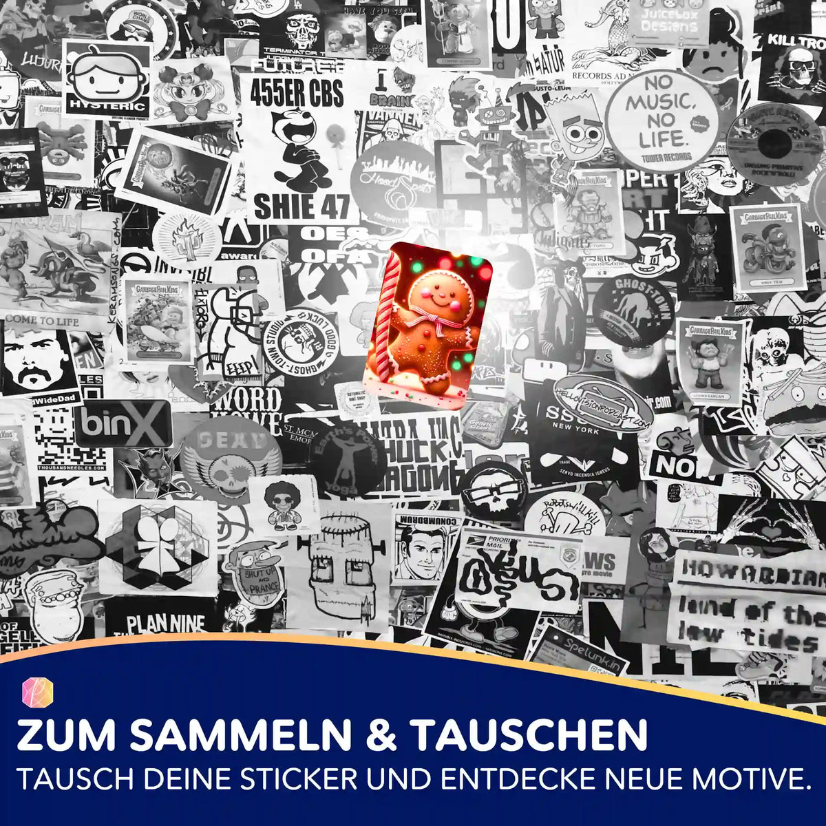 Buntes Lebkuchenmännchen-Sticker-Set für Diamond Painting und Bastelbedarf, ideal zum Organisieren deiner Motive.