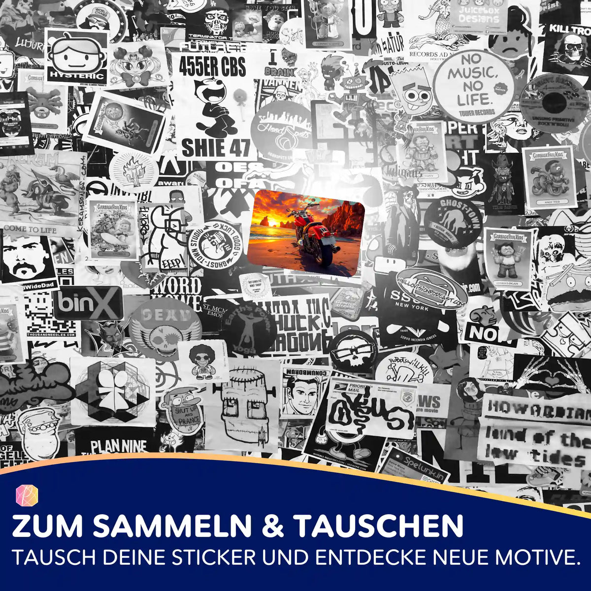 Picmondoo Sticker-Set mit Nächster Halt Horizont Motiv zur Organisation von Diamond Painting und Malen nach Zahlen Sets.