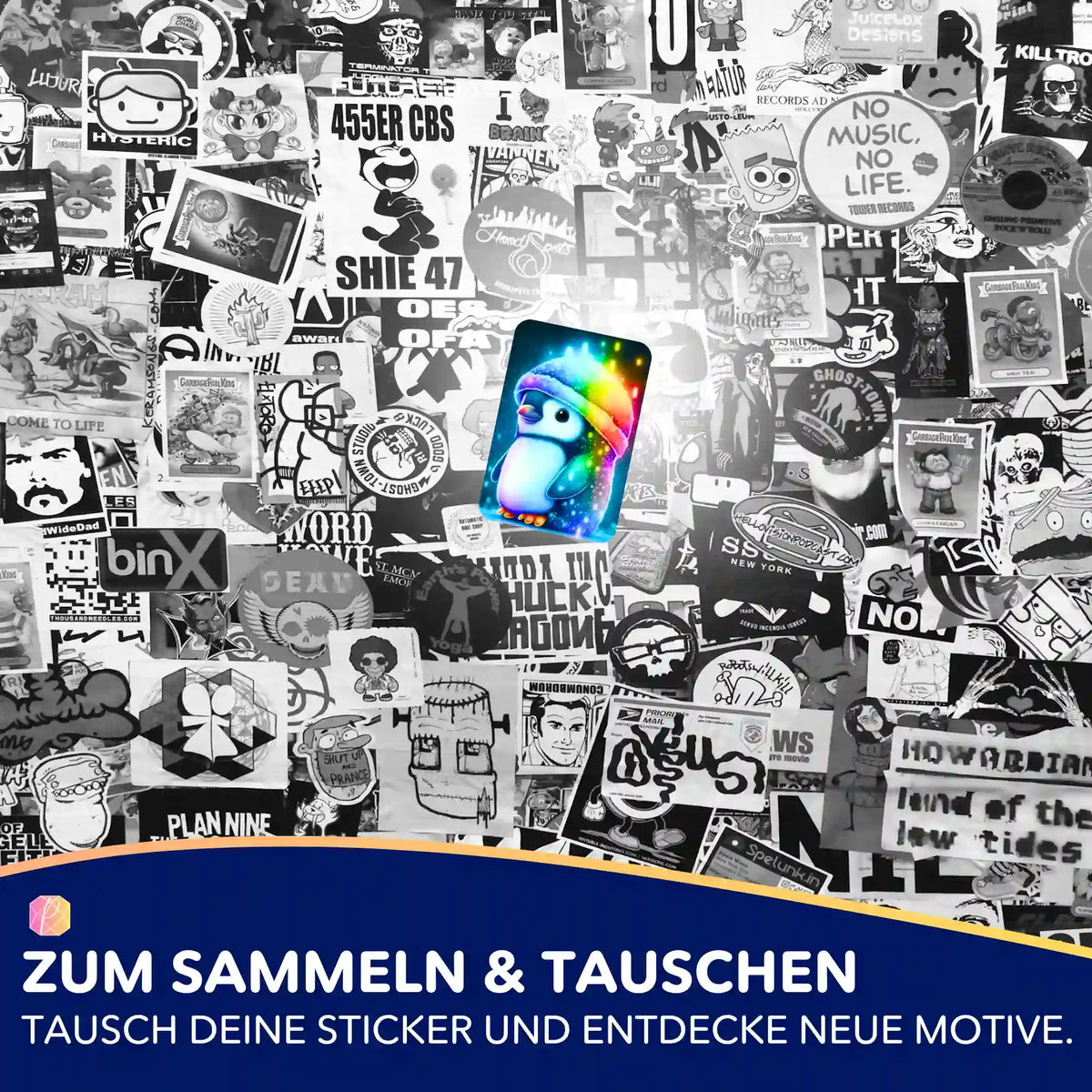 Bunter Pinguin-Sticker aus dem Picmondoo Diamond Painting Zubehör für DIY-Fans zum Sammeln und Verzieren