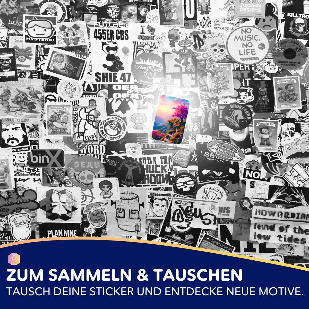 Farbiger Morgendämmerung Aufkleber für Diamond Painting Fans als Teil eines Sammelsets zum Verzieren von Zubehör.