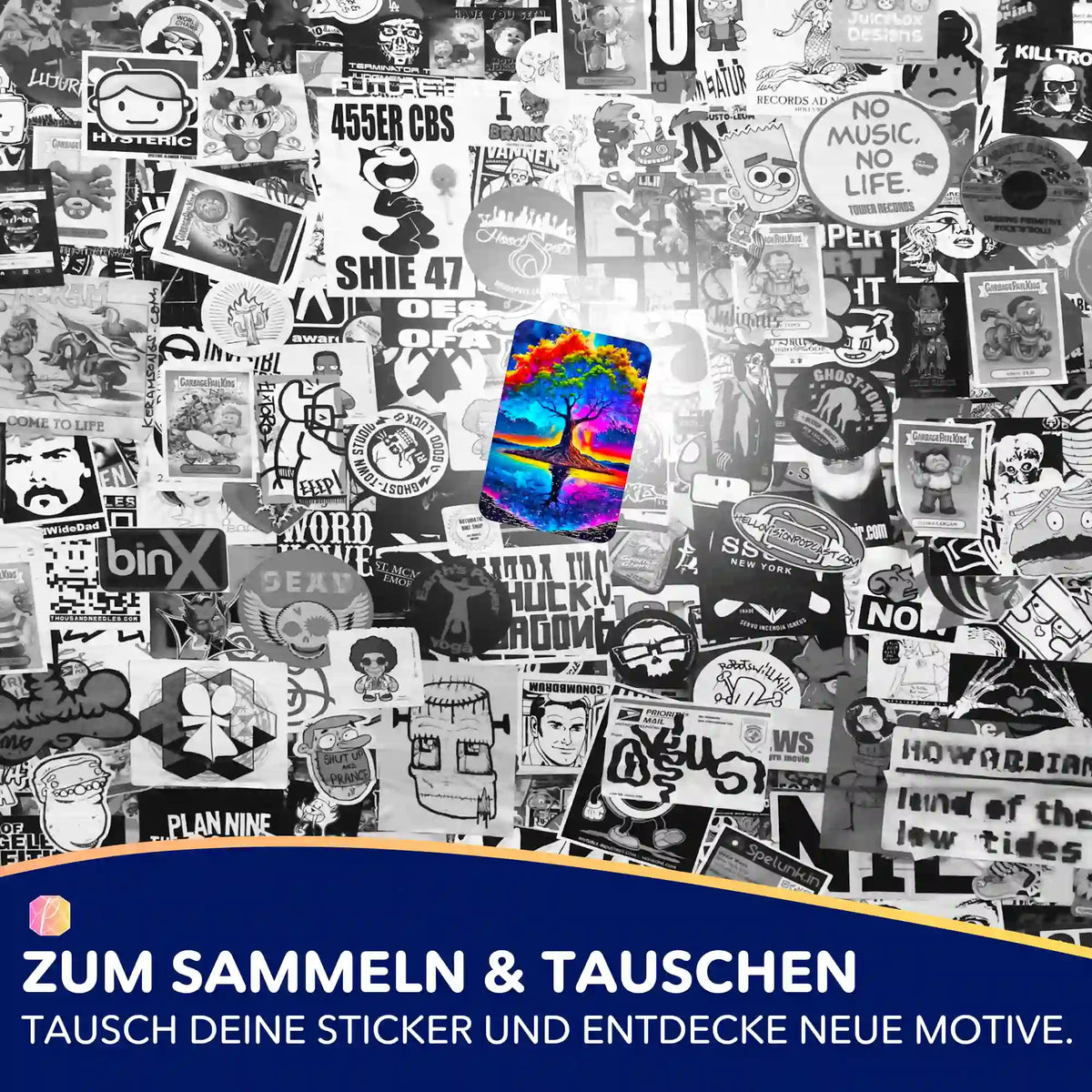 Buntes Rainbow Tree Sticker-Set für Diamond Painting Fans und zur organisatorischen Gestaltung deiner Bastelsets