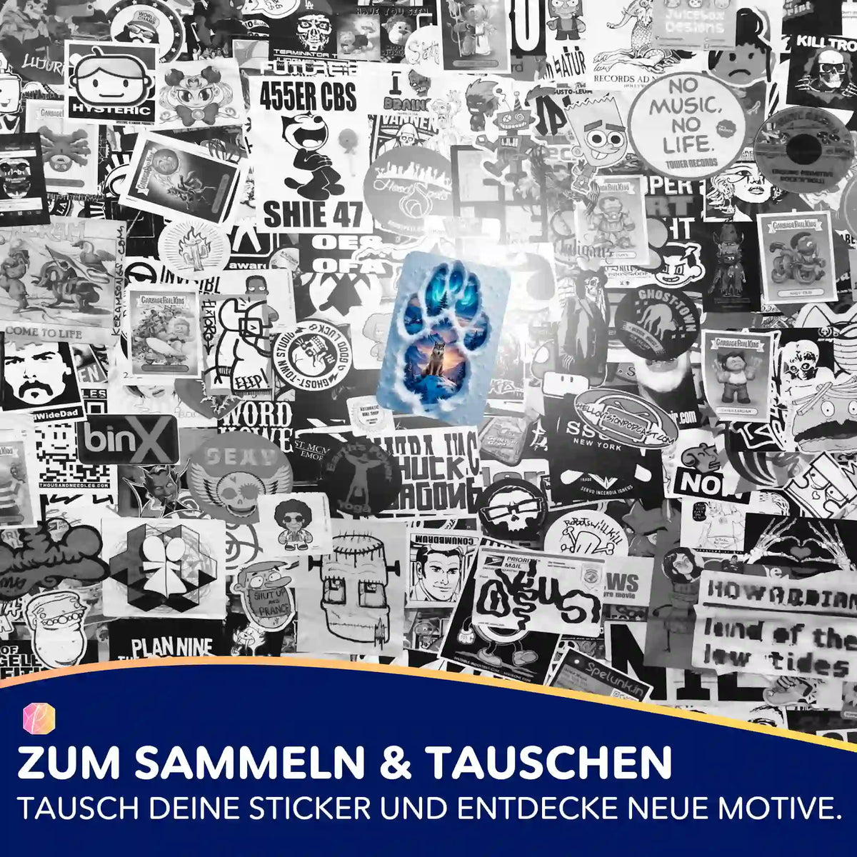 Picmondoo 5er-Set Aufkleber mit Wolf-Motiv für Diamond Painting Fans zur Organisation deiner DIY-Bastelsets.
