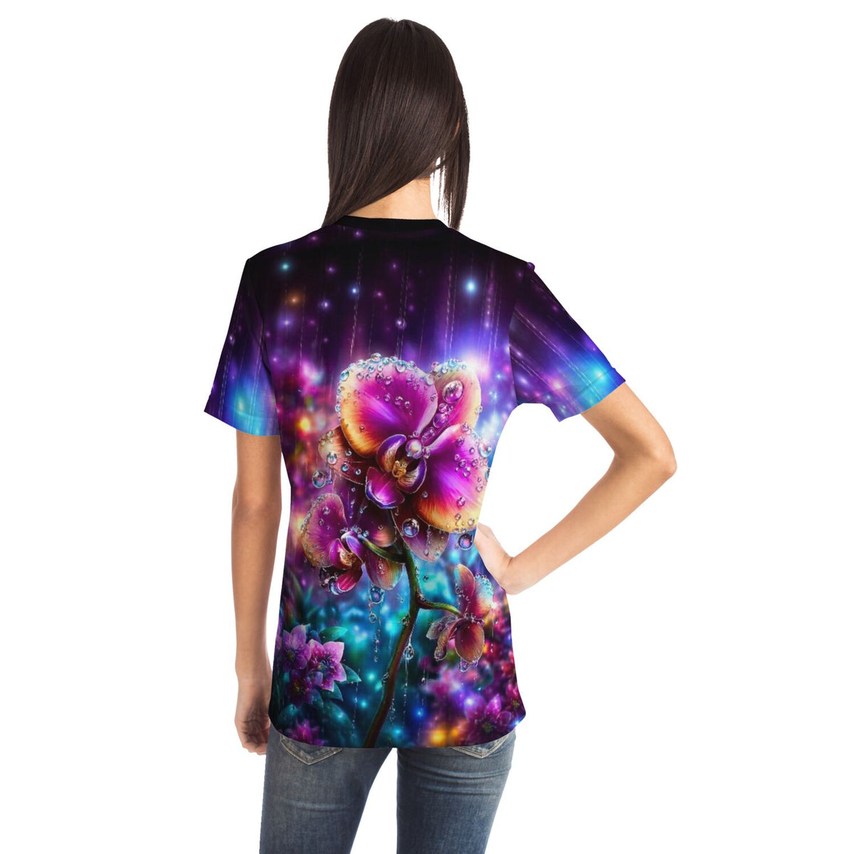 Dreamer T-Shirt mit leuchtendem Blumenmotiv Regenkuss, ideal für Fans von Diamond Painting und Malen nach Zahlen