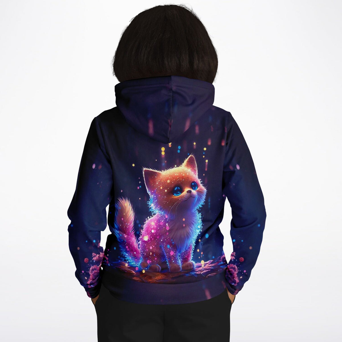 Dreamer Hoodie mit leuchtendem Zuckerkätzchen Motiv im Stil beliebter Diamond Painting und Malen nach Zahlen Kunstwerke
