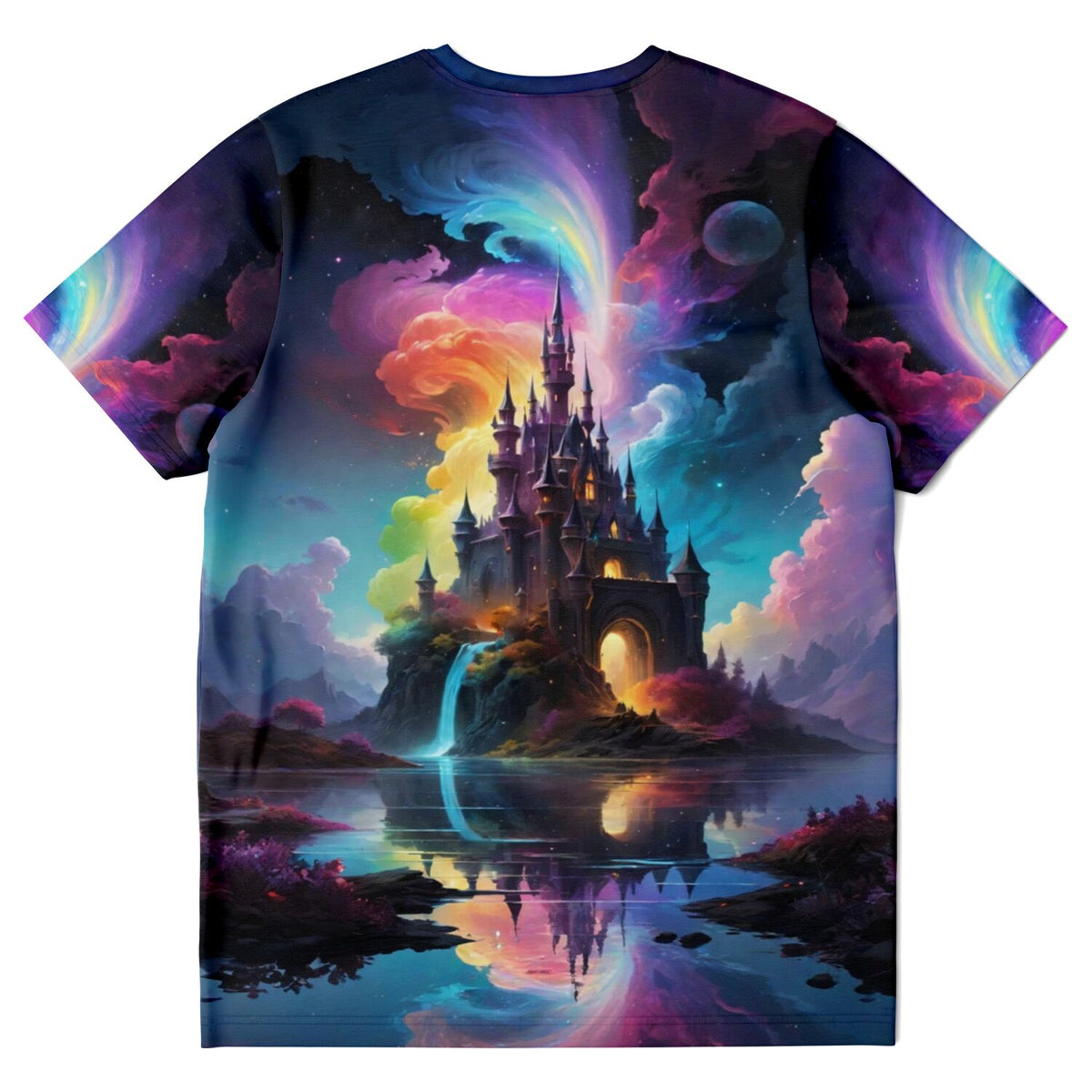 T-Shirt mit buntem Zauberschloss Motiv, inspiriert durch Diamond Painting und Malen nach Zahlen Designs
