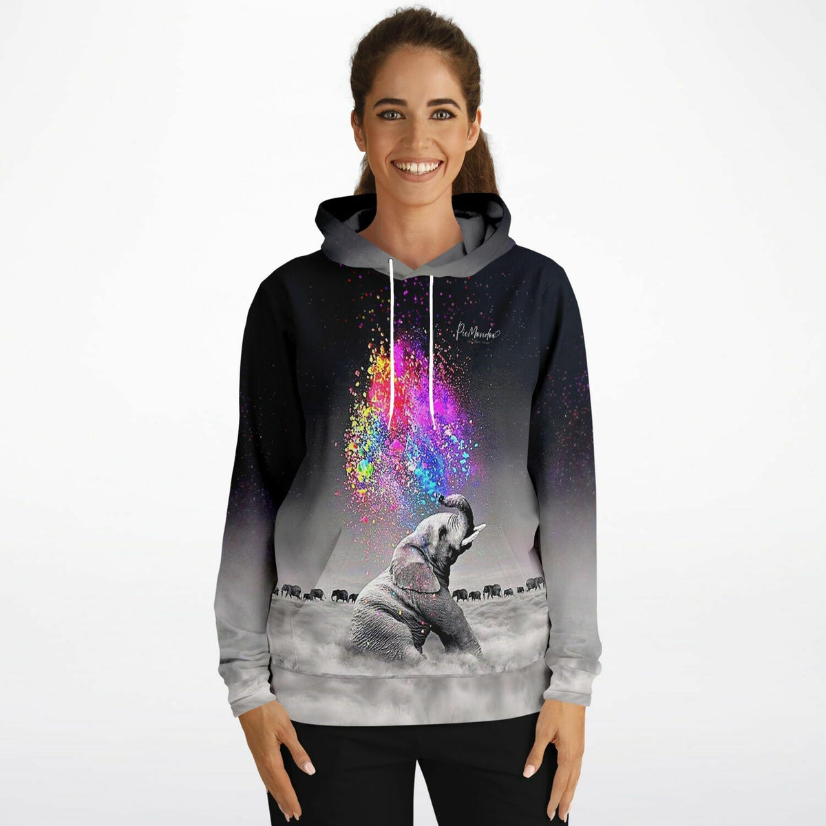 Dreamer Hoodie mit farbenfrohem Elefant Motiv im Stile von Diamond Painting und Malen nach Zahlen für Erwachsene