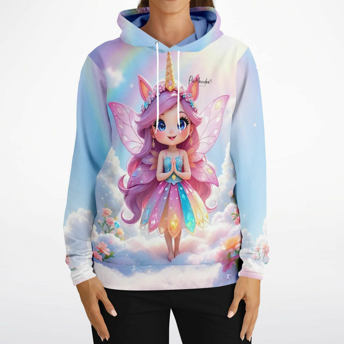 Dreamer Hoodie mit Fee im Wolkenreich Motiv in bunten Farben – passend zu unseren Diamond Painting und Malen nach Zahlen Sets