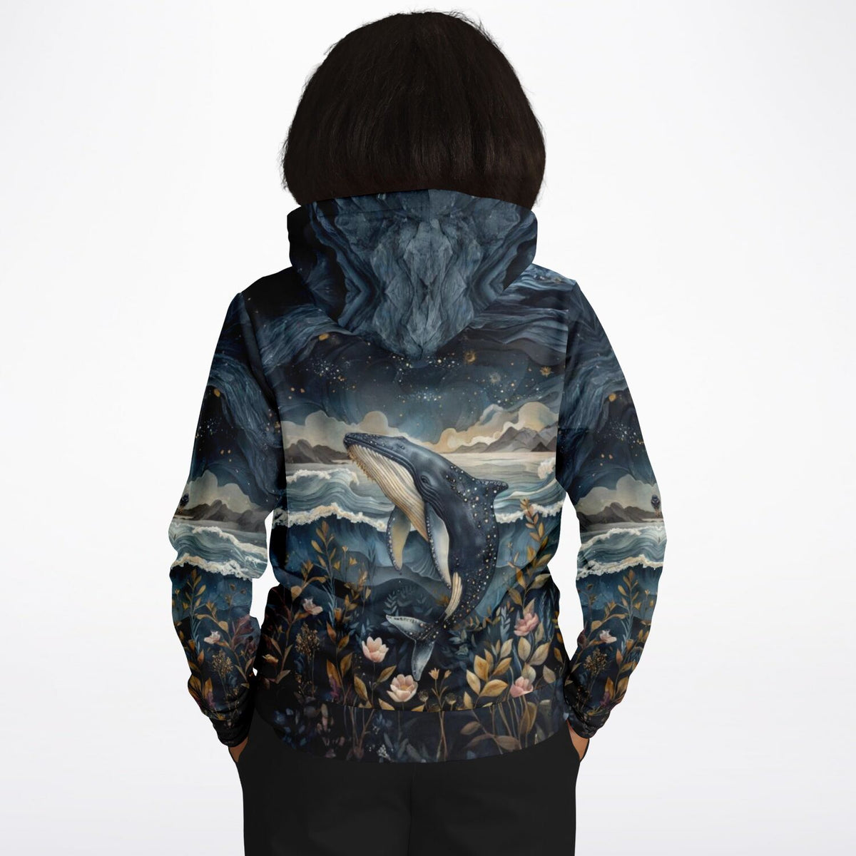Dreamer Hoodie mit Meeresträume Wal Motiv, All-Over-Print Design für stilbewusste Kunst-Liebhaber