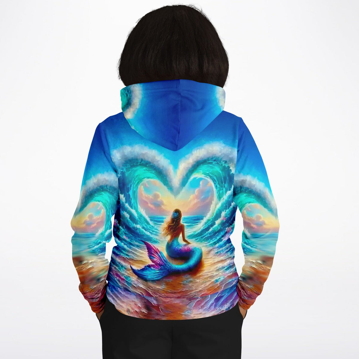 Dreamer Hoodie mit Meerjungfrau-Motiv, kunstvolles Design inspiriert durch Diamond Painting und Malen nach Zahlen Stil