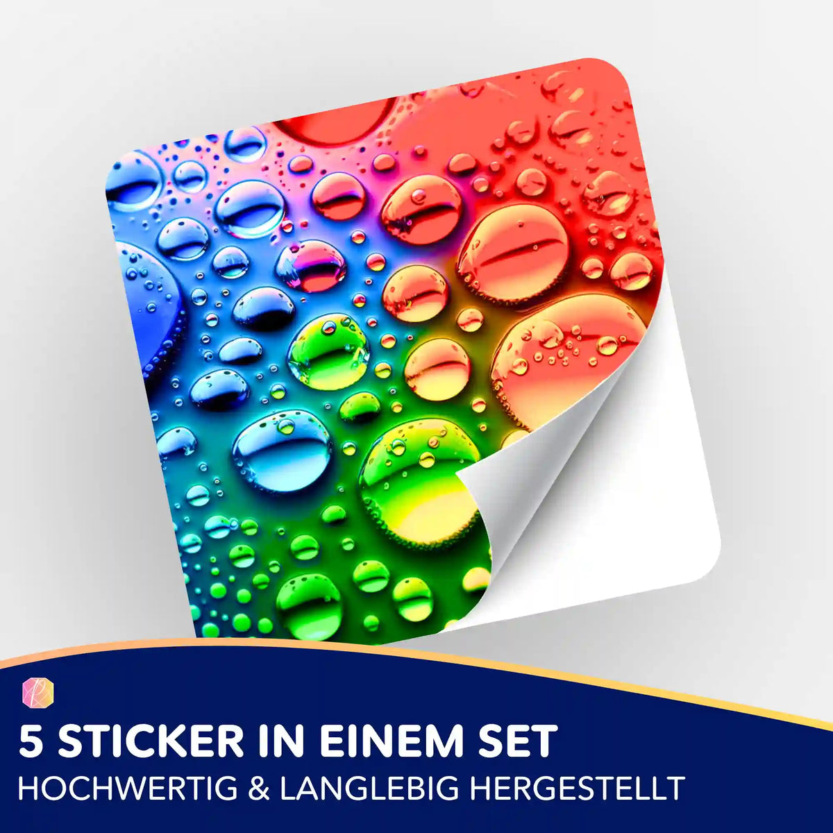 5er-Set Sticker Colorful Raindrops zur Organisation von Diamond Painting und Malen nach Zahlen Zubehör