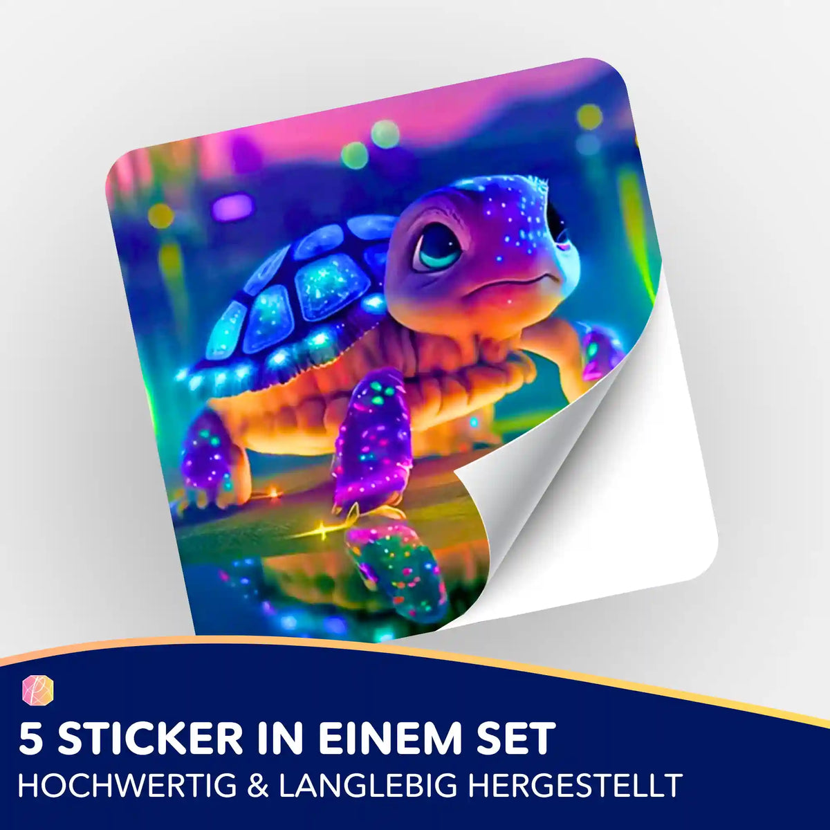 Sparkling Turtle Sticker aus dem Diamond Painting Zubehör Set mit buntem Schildkröten-Motiv für kreative Bastelprojekte