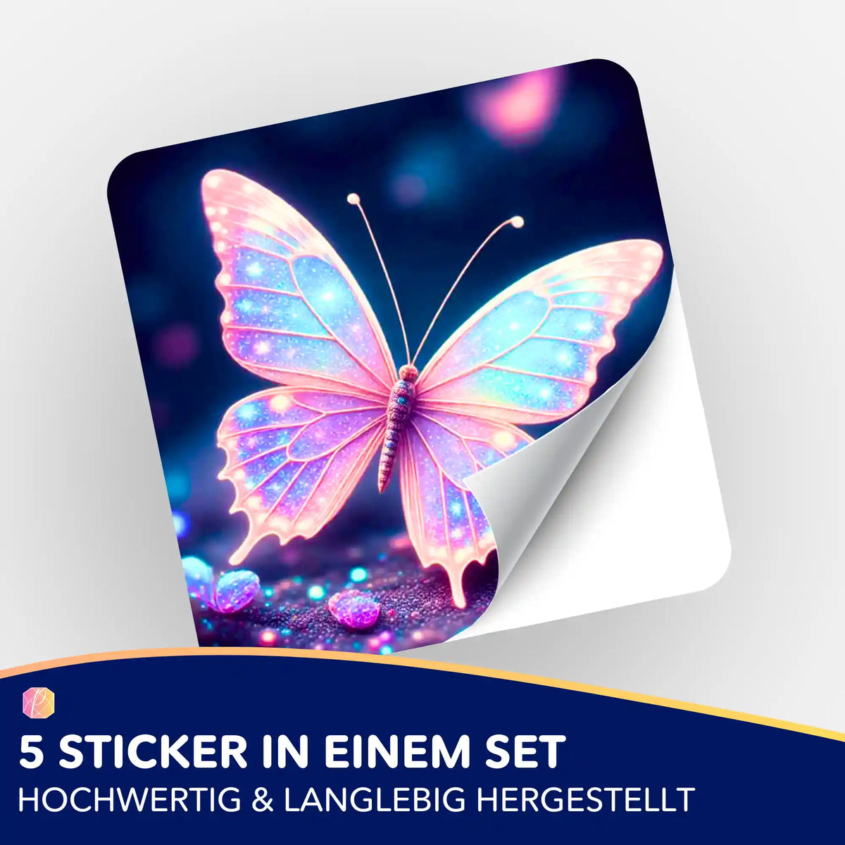 Picmondoo 5er-Set Sticker Lichttänzer Schmetterling für Diamond Painting Zubehör und Malen nach Zahlen Organisation