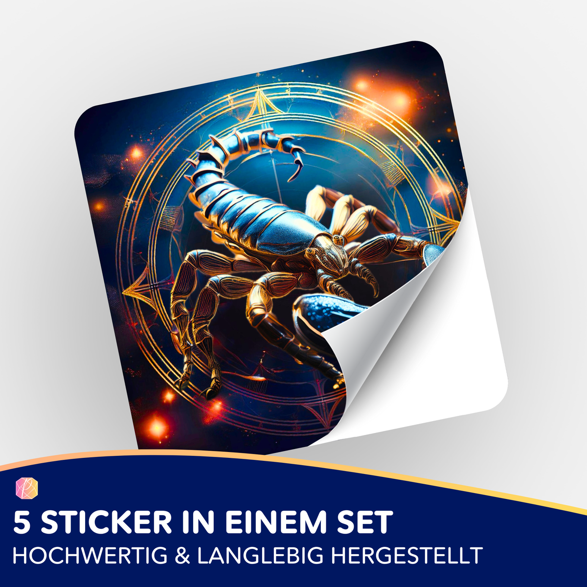 Picmondoo Sticker-Set Sternzeichen Skorpion für Diamond Painting Fans und Organisation deiner Malen nach Zahlen Sets