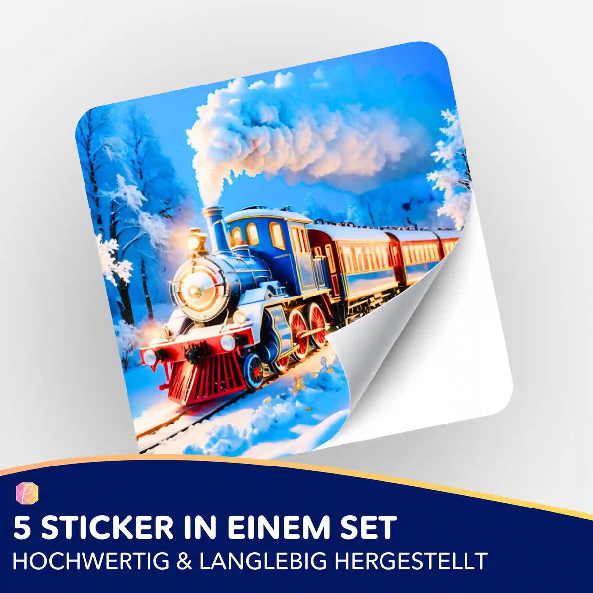 5er-Set Aufkleber mit Night Train Motiv für Diamond Painting und Malen nach Zahlen Fans von Picmondoo