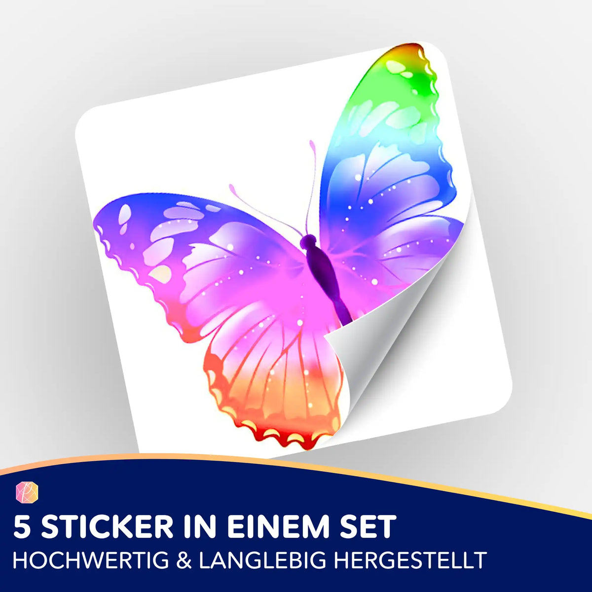 Buntes Schmetterling-Aufkleber 5er-Set zur Organisation von Diamond Painting und Malen nach Zahlen Zubehör