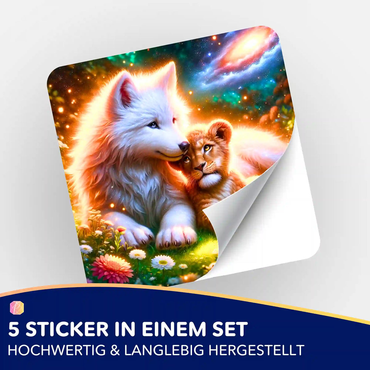 Picmondoo 5er-Set Aufkleber mit Fenris & Solaris Motiv zur Organisation von Diamond Painting und Malen nach Zahlen