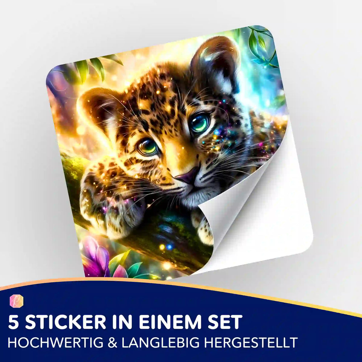 5er-Set Aufkleber mit Leopard-Motiv für Diamond Painting Dekoration und Organisation des Bastel-Zubehörs