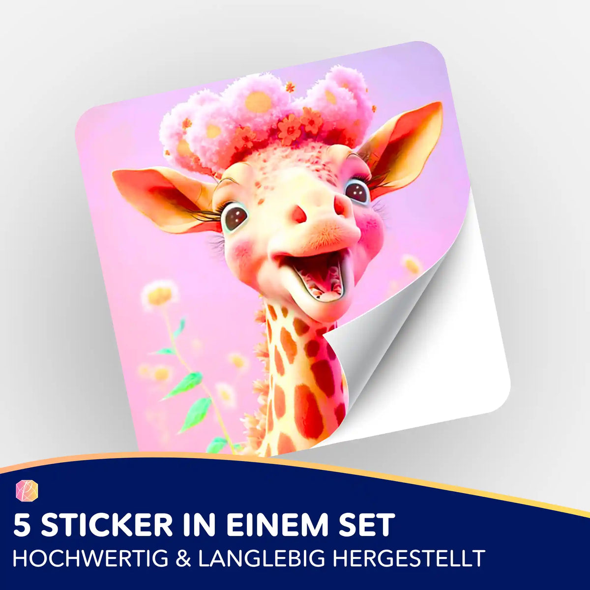 Fröhliche Giraffe Sticker-Set für Diamond Painting und Bastelbedarf von Picmondoo