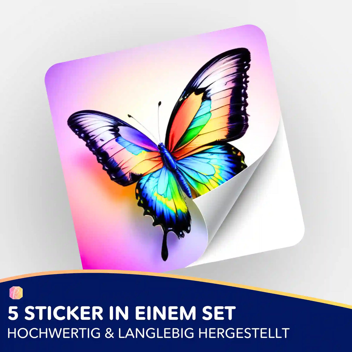 Buntes Schmetterling-Sticker-Set für Diamond Painting und Bastelbedarf von Picmondoo