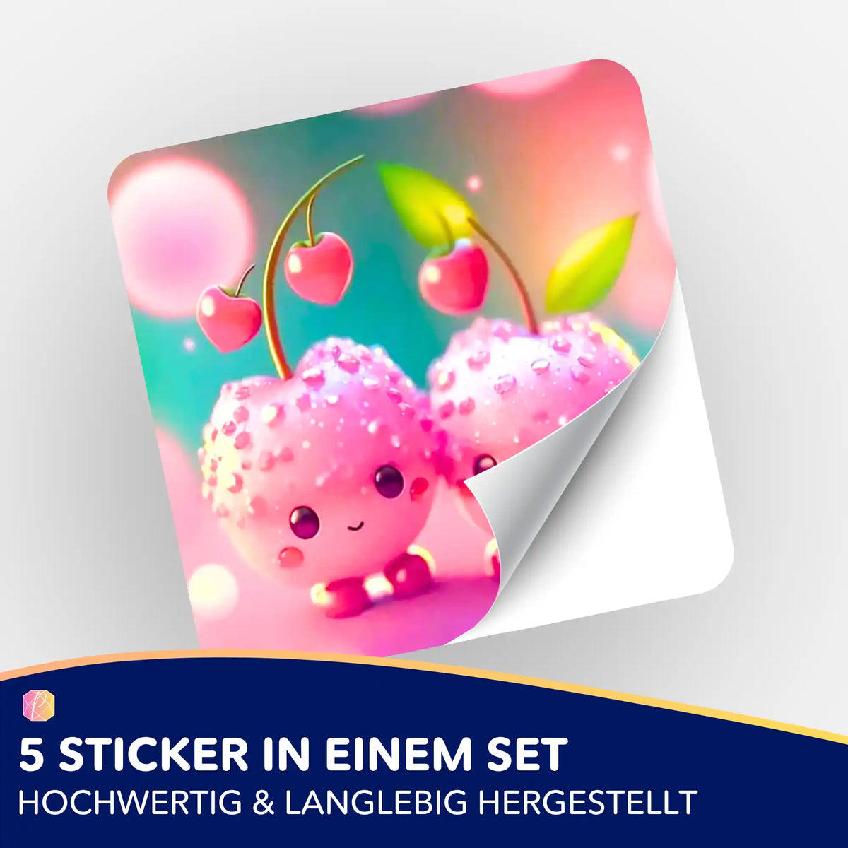 Picmondoo Sweet Cherrys Aufkleber-Set für Diamond Painting und Malen nach Zahlen Fans mit niedlichem Kirsch-Motiv