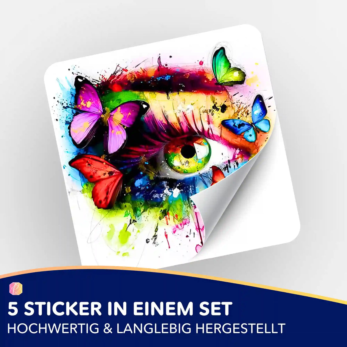 Buntes Eye of Butterflies Aufkleber-Set für Diamond Painting Zubehör und Organisation
