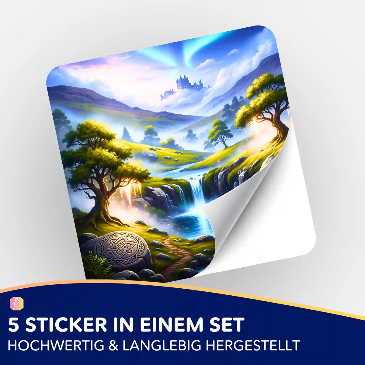 5-teiliges Picmondoo Aufkleber-Set Tal der Erinnerung für Diamond Painting und Bastelprojekte