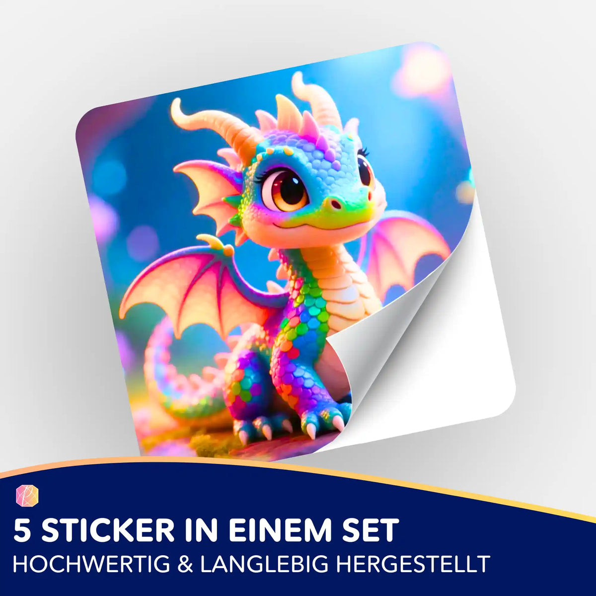 Buntes Rinji Drachen Aufkleber-Set für Diamond Painting Zubehör und Organisation von Bastelprojekten