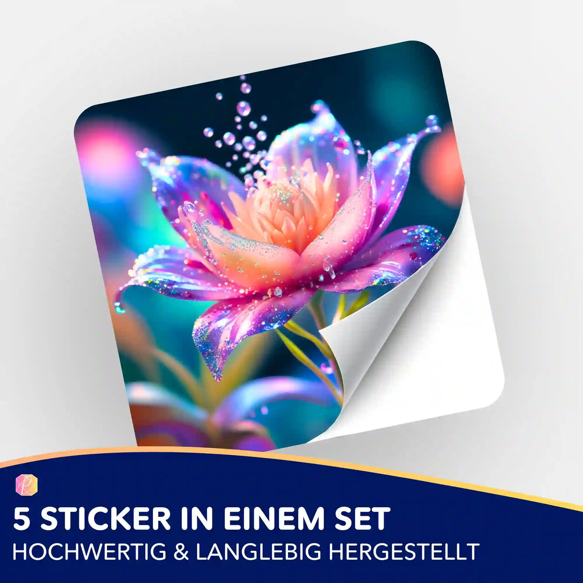5er-Set Sticker mit Sternentau Blumenmotiv für Diamond Painting Organisation und Dekoration