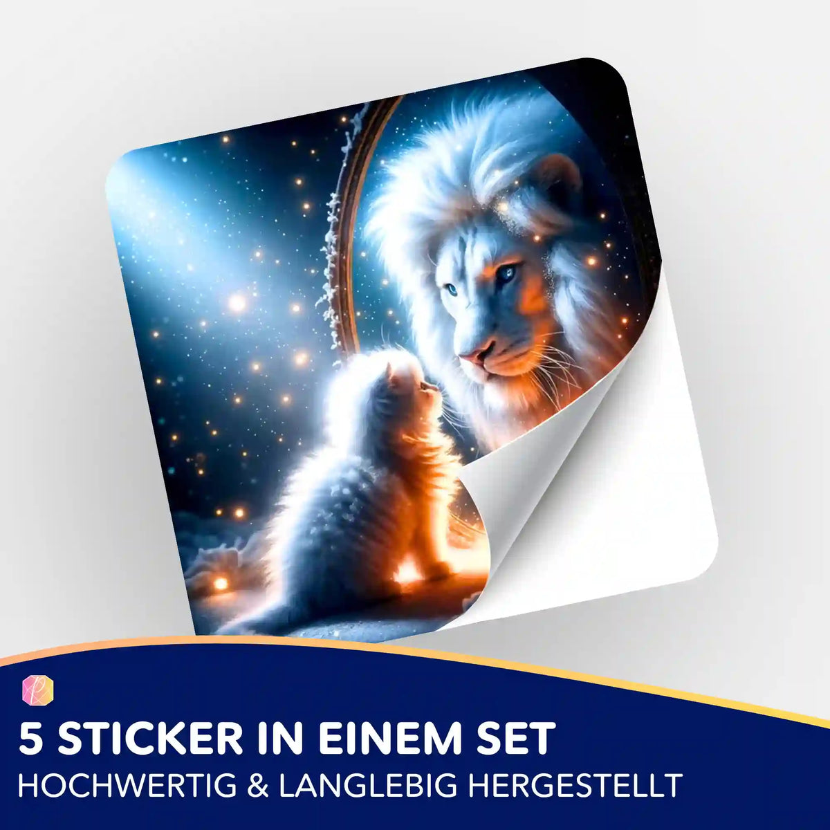 Picmondoo Sticker-Set Love of Father and Son für Diamond Painting und Bastelbedarf mit Löwe und Katzen-Motiv.