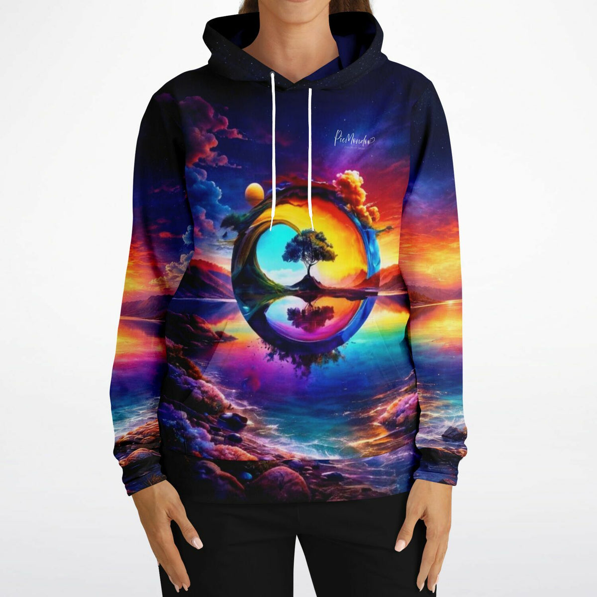 Dreamer Hoodie mit farbenfrohem Fantasy-Motiv wie bei einem Diamond Painting oder hochwertigen Malen nach Zahlen Design