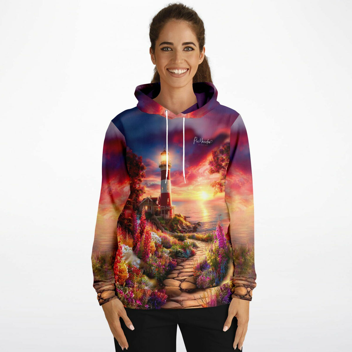 Dreamer Hoodie mit Leuchtturm-Motiv, inspiriert von Diamond Painting Kunstwerken und kreativem Malen nach Zahlen Design.