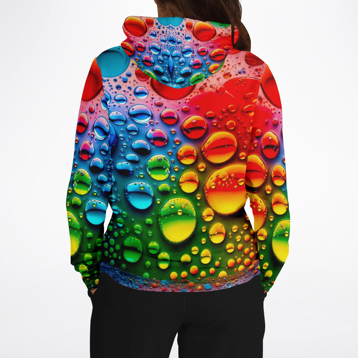 Dreamer Hoodie mit farbenfrohem Regenbogen-Wassertropfen-Design, perfekt für Fans von Malen nach Zahlen und Kunst.